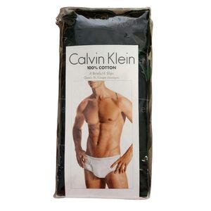 Calvin Klein 4 Pack Briefs Men XL Black 100% Cotton Classic Fit Soft Breathable